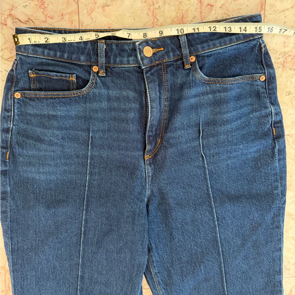 LOFT Dark Wash Straight Leg Jeans with Front Pleat - Size 29/8